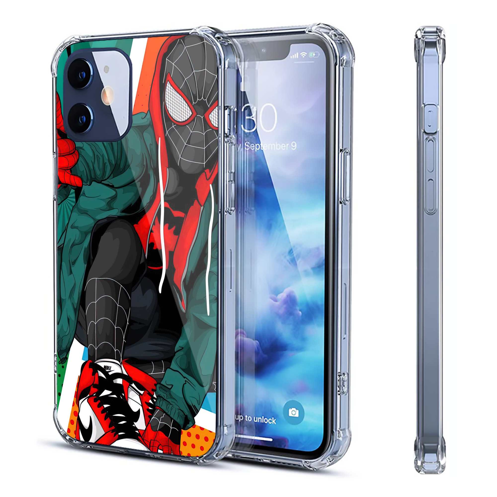 （画像用） Spider Man スパイダーマン 【iPhone 12シリーズ対応】透明スマホケース（クリアソフトケース）
